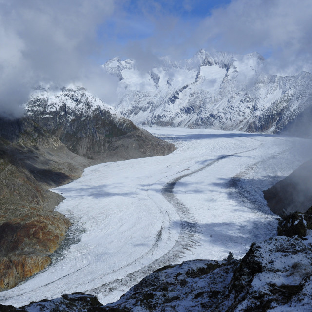 "Great Aletsch Glacier, Switzerland" stock image