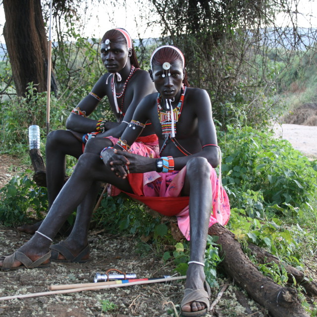 "Masai in northern Kenya" stock image