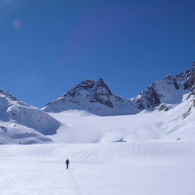 "Ski Touring, Greenland" stock image