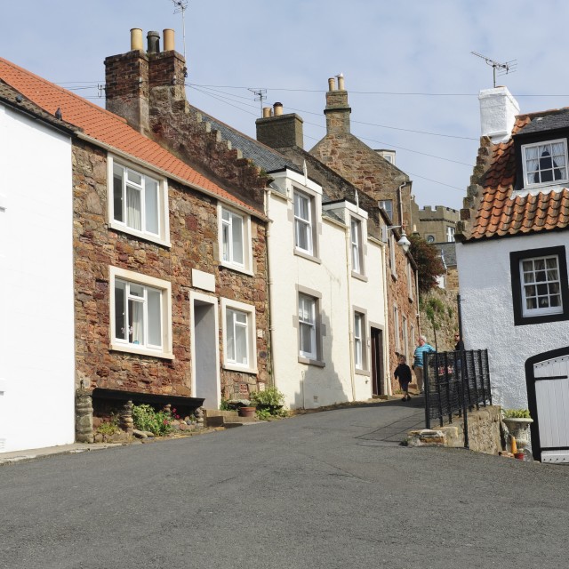 "View of Crail Harbour" stock image