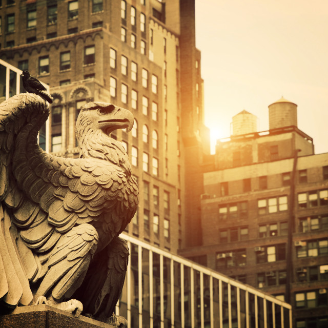 "Stone Eagle in Manhattan" stock image