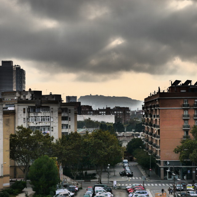 "View from a rooftop" stock image