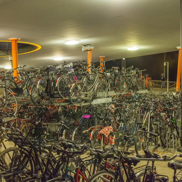 "Bicycle parking in the Netherlands" stock image