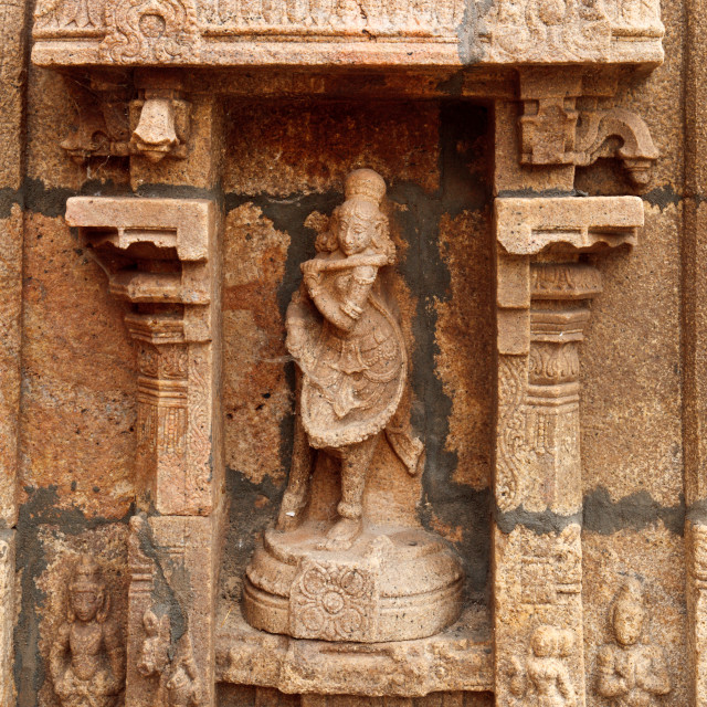 "Bas reliefes in Hindu temple. Sri Ranganathaswamy Temple. Tiruchirappalli (Trichy), Tamil Nadu, India" stock image