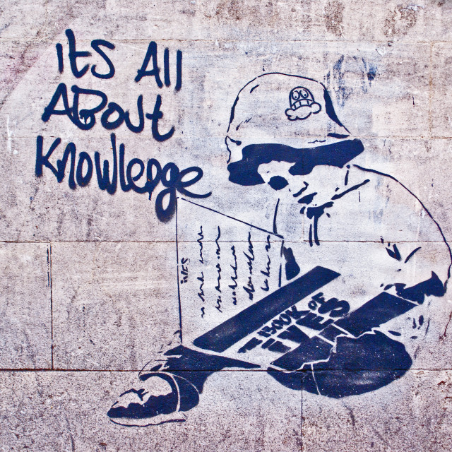 "It's all about knowledge" stock image