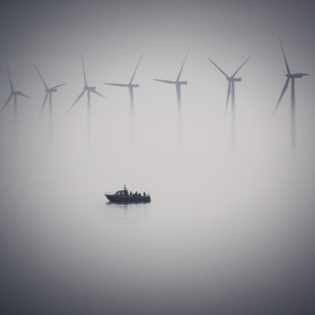 "Mysterious Fishing In The Fog" stock image