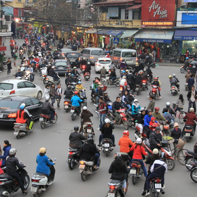 "Rush hour in Hanoi" stock image