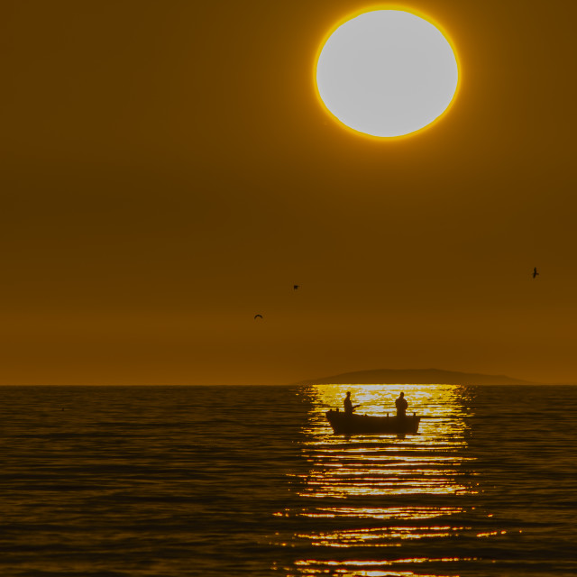 "sunset fishing" stock image