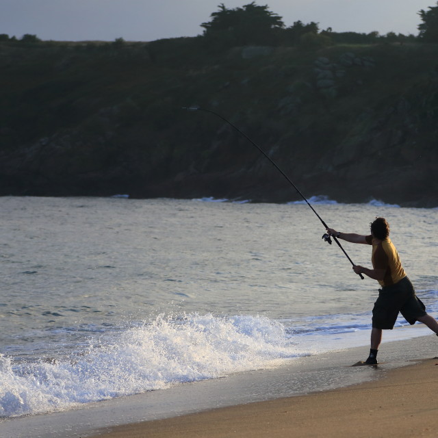 "Fisherman at dawn" stock image