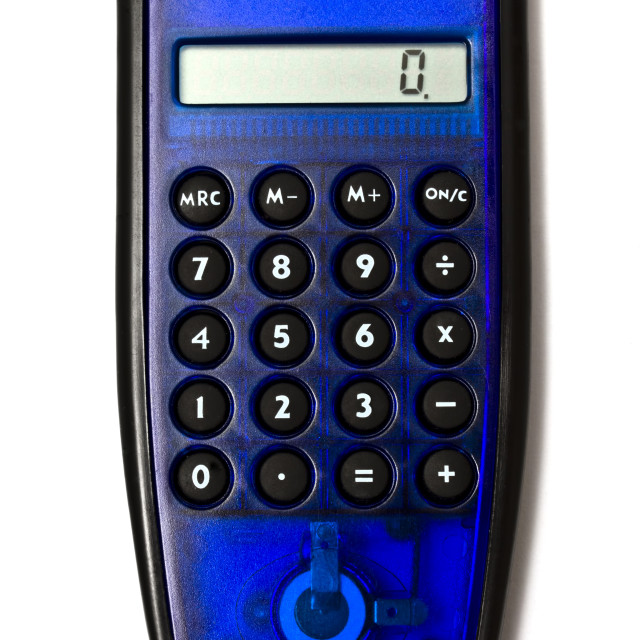 "Blue calculator" stock image