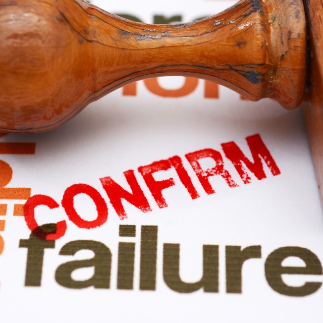 "Failure confirm" stock image