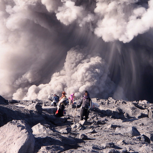 "Eruption of Semeru." stock image