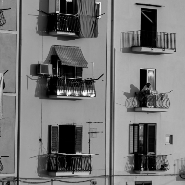 "Fishing Village Balconies" stock image
