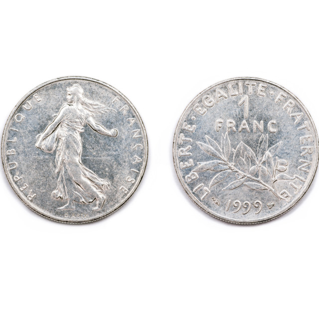 "One French Franc 1999" stock image