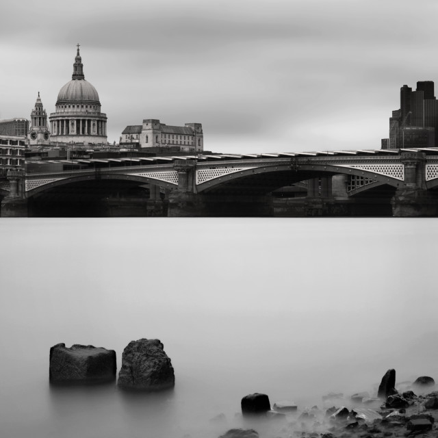 "St Paul's Cathedral and Blackfriars Bridge." stock image