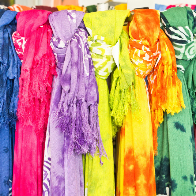 "Colorful scarves" stock image
