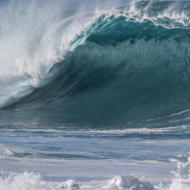 "North shore Oahu ocean wave" stock image