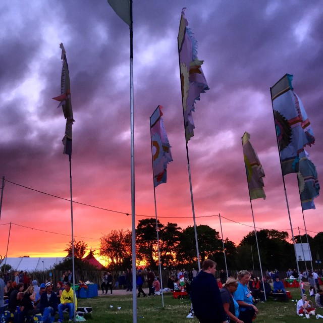 "Glasto Sunset" stock image