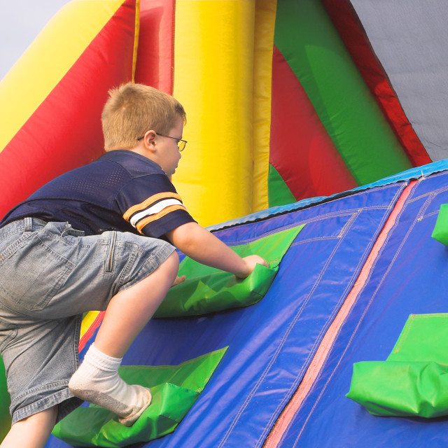 "Boy Playing On Obstacle Course" stock image