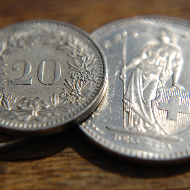 "Swiss Franc coin 2" stock image