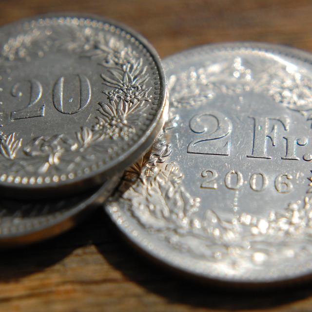 "Swiss Franc coin 1" stock image