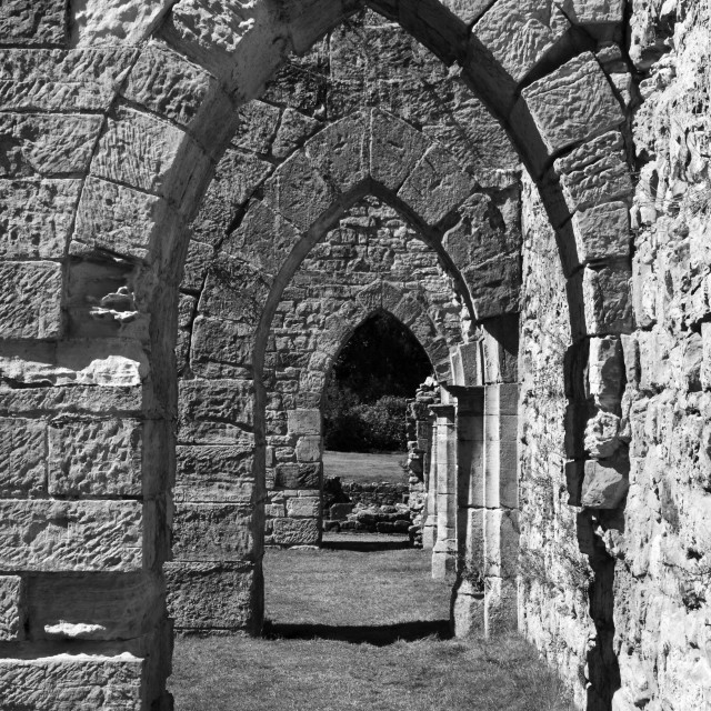 "Receding arches at Bayham Abbey" stock image