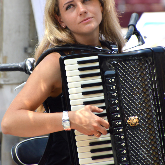 "Beautiful Busker" stock image