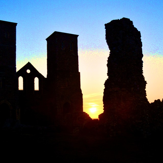 "Reculver sunset extreme" stock image