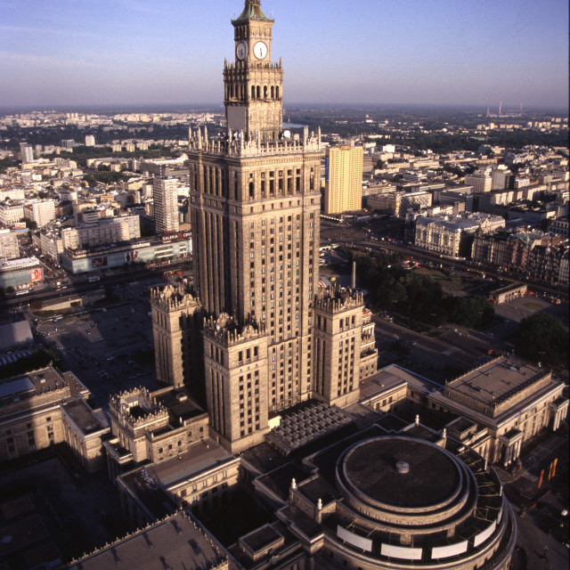 "Palace of Science and Culture in Warsaw by day" stock image