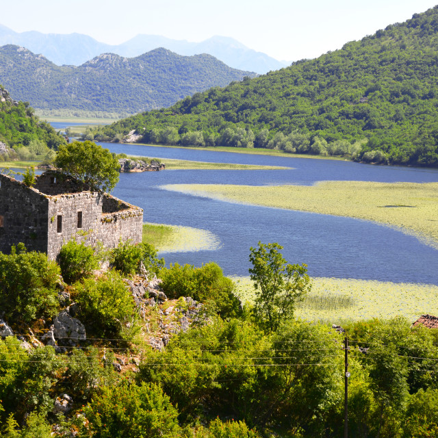 "Karuc village on Lake Skadar, Montenegro" stock image