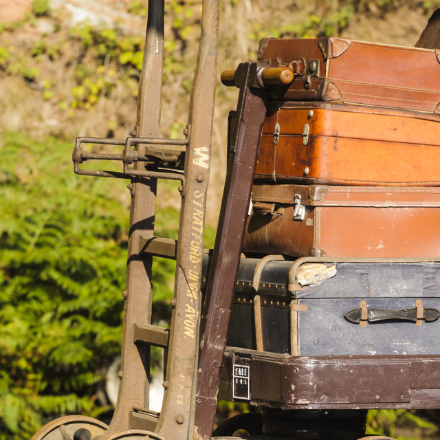 "Stacked Luggage Cases" stock image