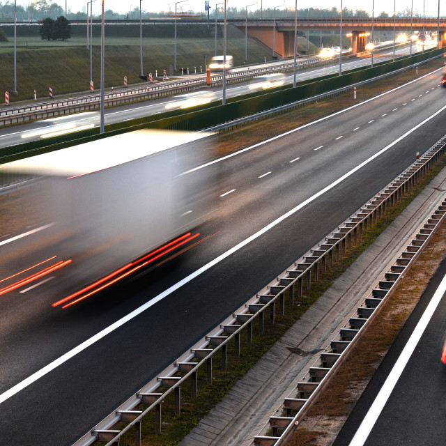 "Four lane controlled-access highway in Poland" stock image