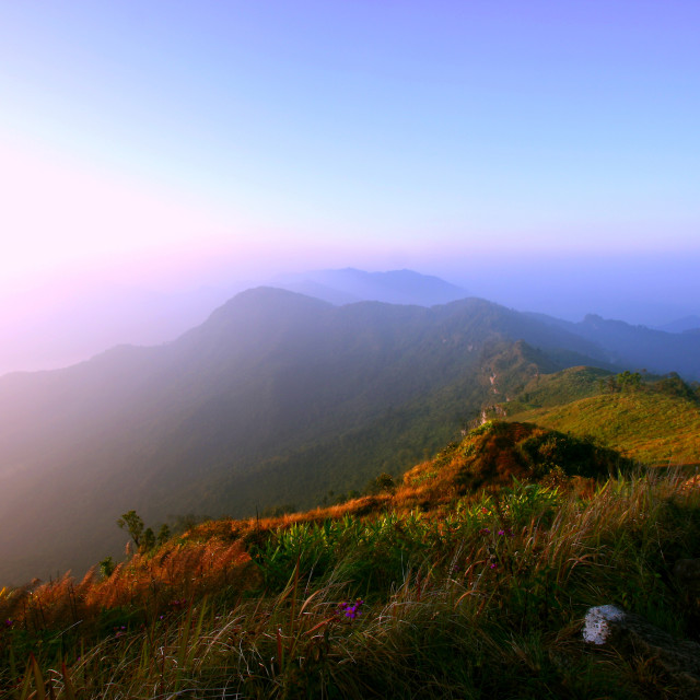 "Mountain view in morning" stock image