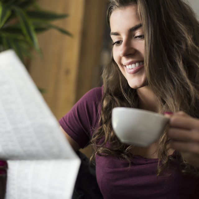 "Freshly grounded coffe and some news" stock image