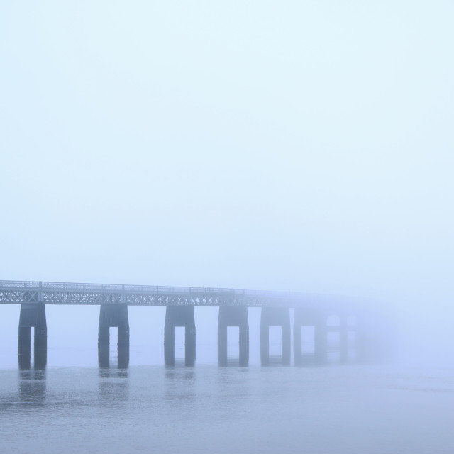 "Bridge into Fog" stock image