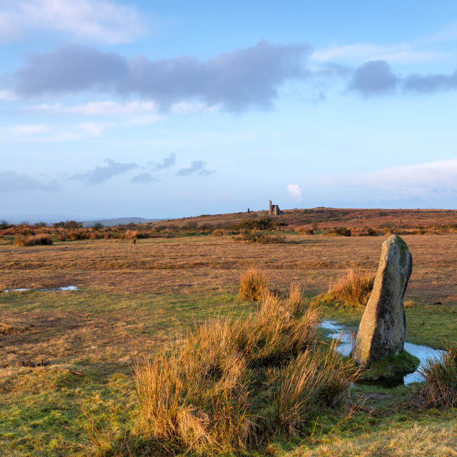 "Standing Stone on Bodmin Moor" stock image