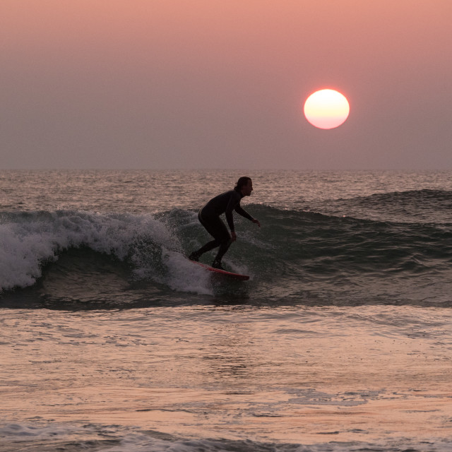 "Sunset Surfer" stock image