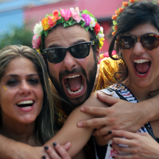 "Party Trio at Carnival" stock image