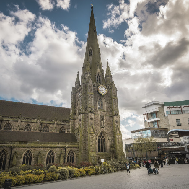 "Birmingham, England, May 3rd,2015. St Martins church in the Bull Ring..." stock image