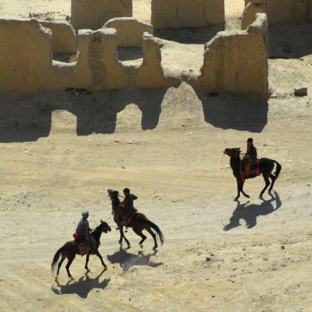 "Buzkashi Riders" stock image