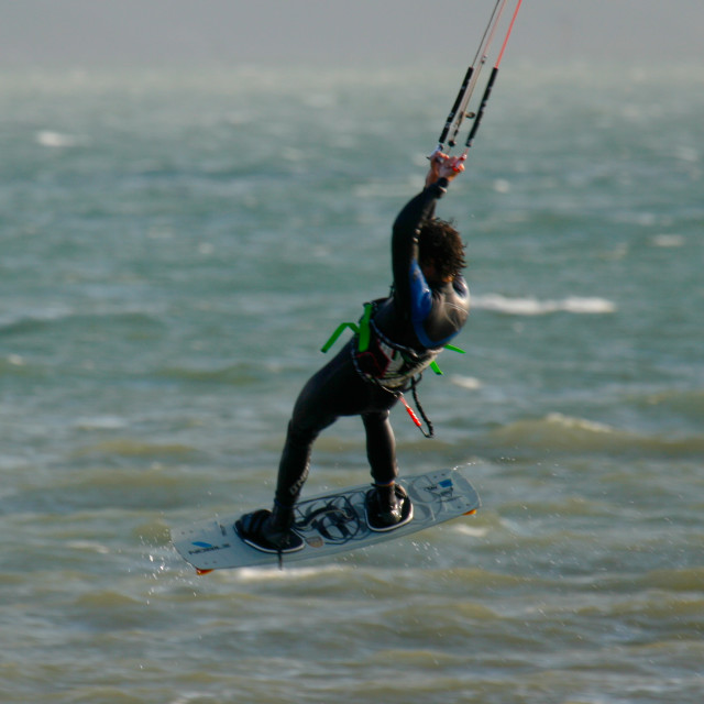 "Kitesurfing Dude getting Air" stock image