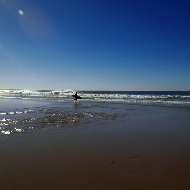 "Surfers going surf Portugal" stock image