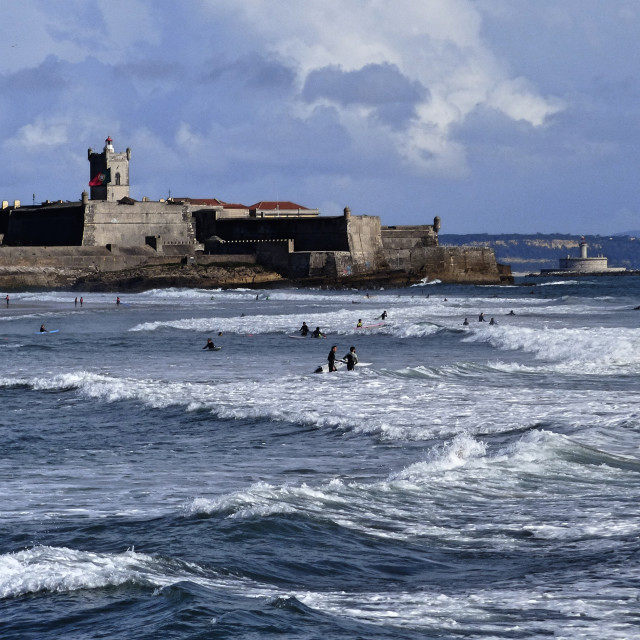 "Surfers on Beach" stock image