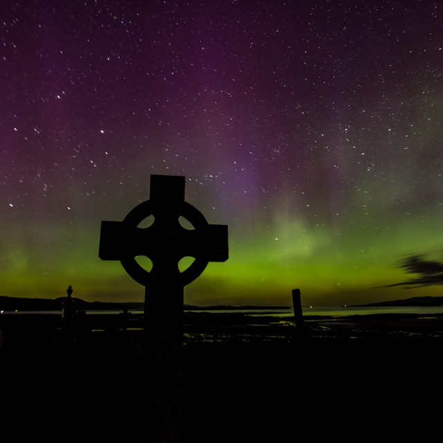 "Aurora borealis over the Isle of Skye" stock image