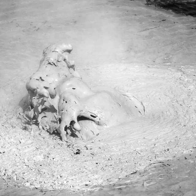 "Emerging Mud Bubble Formation in a Boiling Mud Pool" stock image