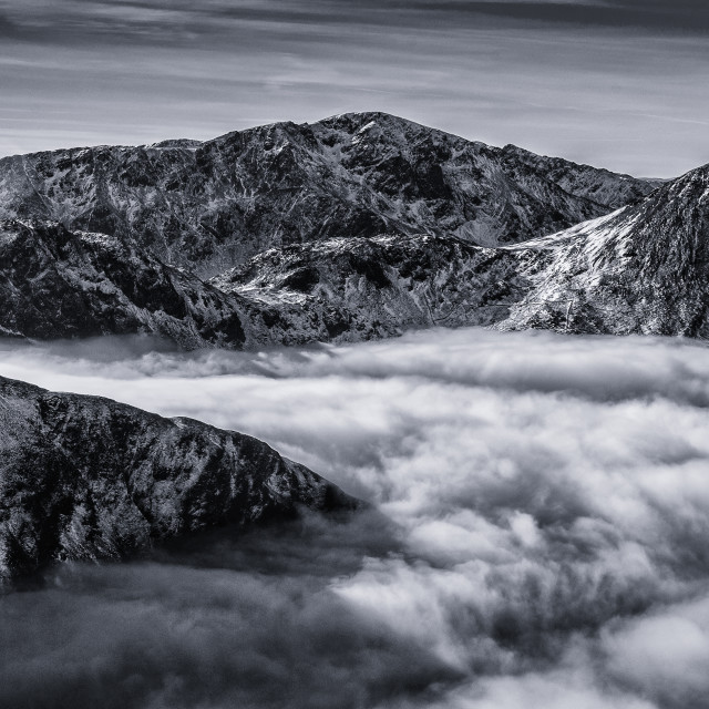 "Cloud-filled valleys" stock image