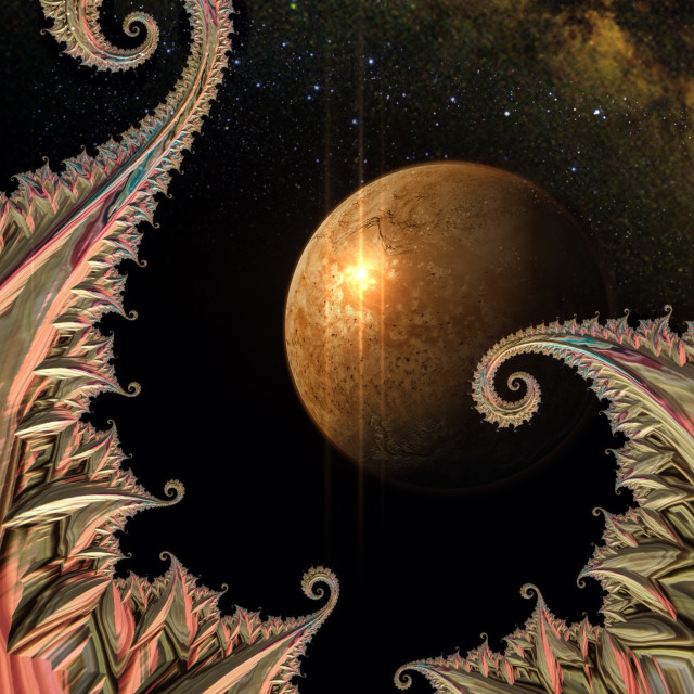 "Fractal Moon" stock image