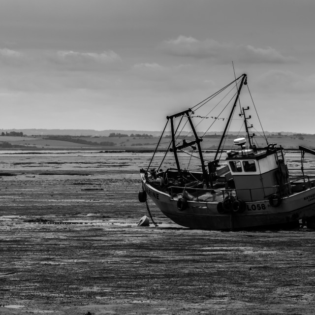 "Boat in estuary" stock image