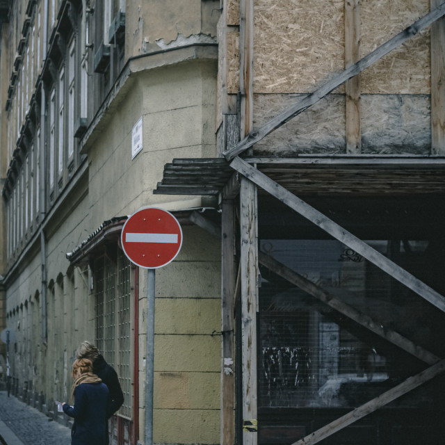 "Stop and check" stock image