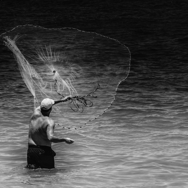 "Casting the net" stock image